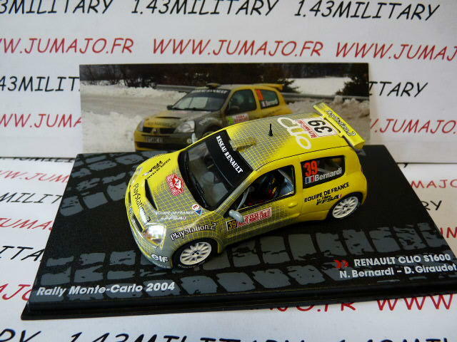 RIT35 voiture 1/43 IXO Altaya Rallye : RENAULT CLIO S1600 Monte Carlo 2004 #39