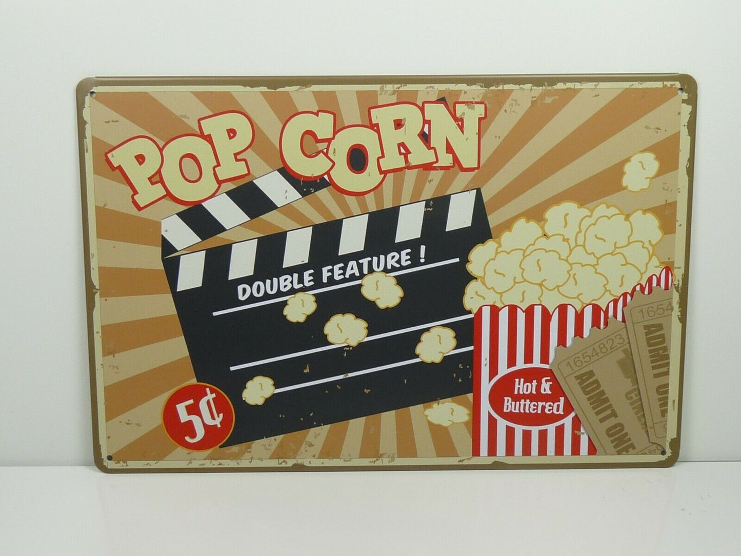 PA42 PLAQUES TOLEE vintage 20 X 30 cm : Pop Corn 5c