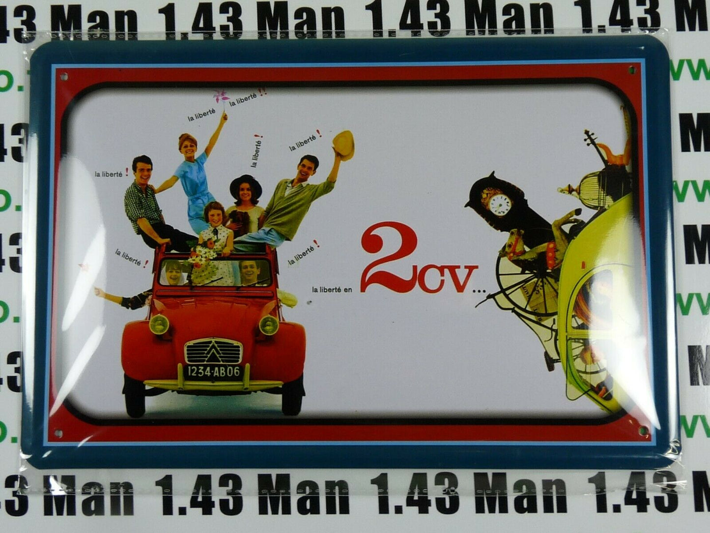 PA115 PLAQUES TOLEE 20 X 30 cm : La liberté en 2CV...