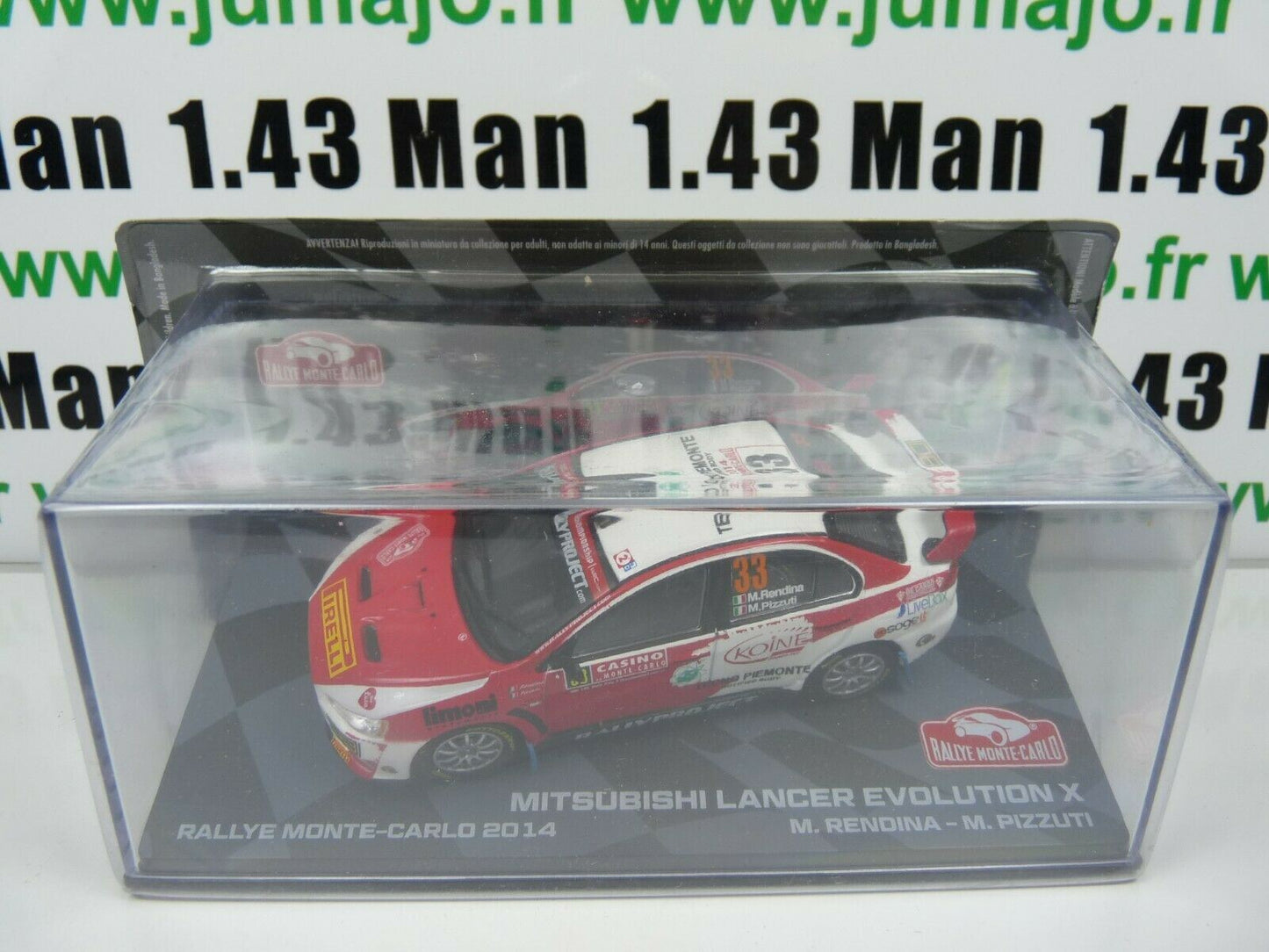 RMIT16 1/43 IXO Rallye Monte Carlo : MITSUBISHI Lancer Evo X 2014 #33 M.Rendina