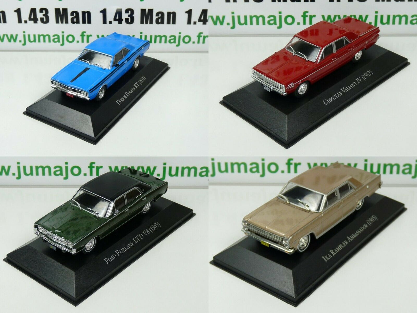 LOT 4 1/43 SALVAT Vehiculos Inolvidables USA américaines : dodge ford, chrysler