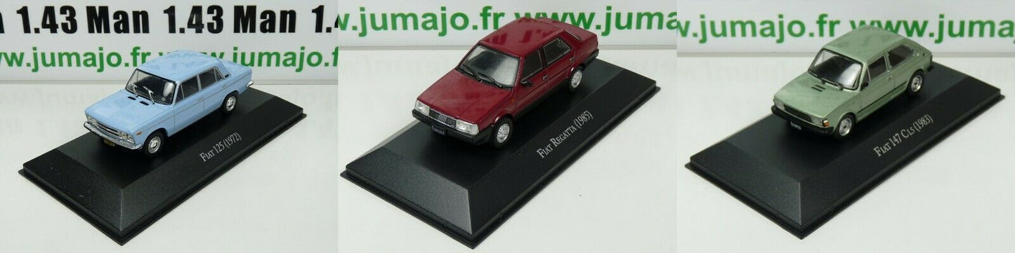 LOT 3 Voitures 1/43 SALVAT Autos Inolvidables : FIAT 125 / 147 / regatta