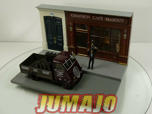 DIO3 Voiture + diorama 1/43 IXO : métiers de france plateau charbon Peugeot DMA