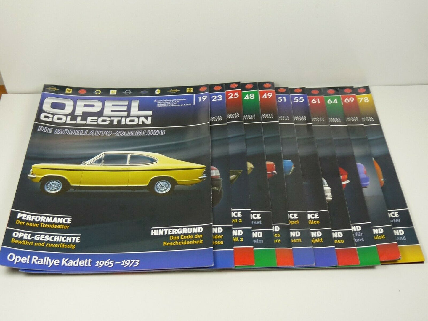 LOT 11 FASCICULES eaglemoss OPEL (en allemand) 19,23,25,48,49,51,55,61,64,69,78