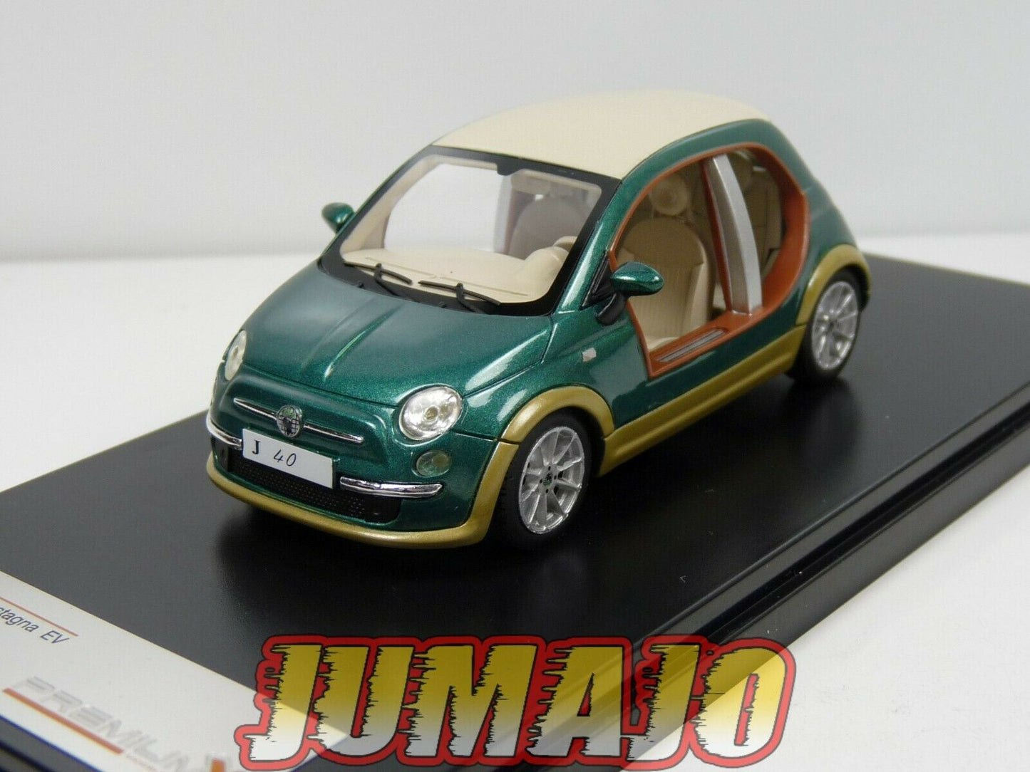 PRX30 1/43 IXO PREMIUM X résine PR0256 FIAT 500 Tender Castagna EV Khadafi 2009