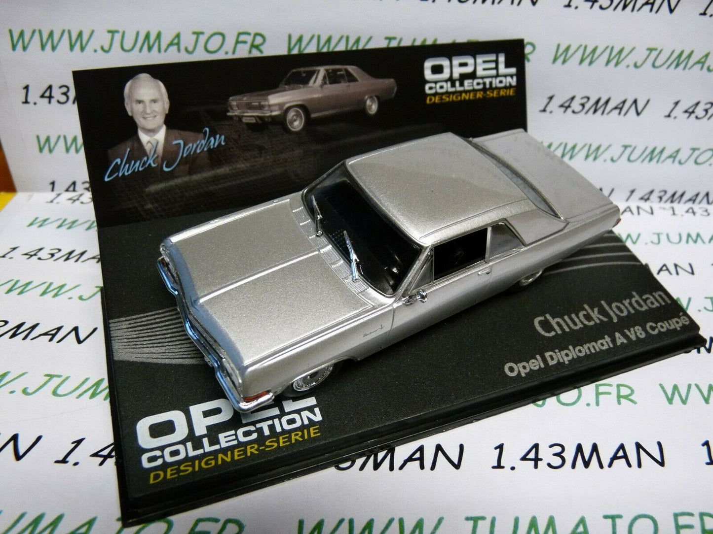 OPE125 1/43 IXO designer serie OPEL collection : DIPLOMAT A V8 C.Jordan silver