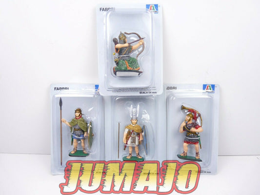 ROM1 LOT 4 SOLDAT ROMAINS Italeri 54 mm : GARDE, TROMPETTE, ARCHER, PRETORIEN