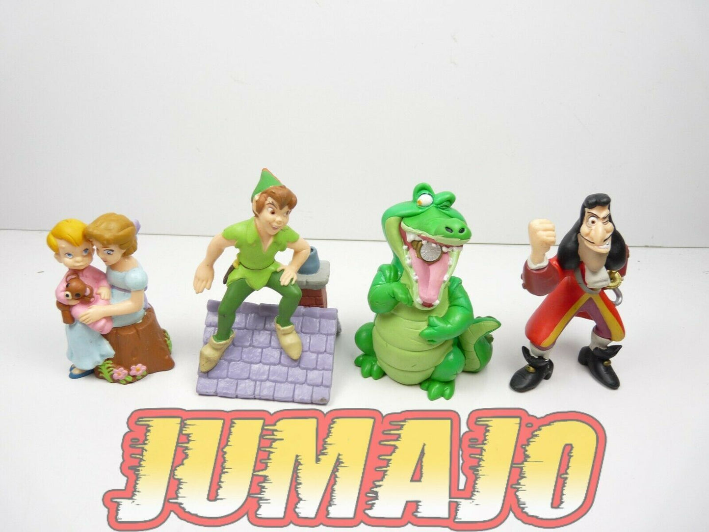 FIG65 lot 4 figurines PVC DISNEY STORE : PETER PAN CROCHET TIC-TOC WENDY 8/9cm