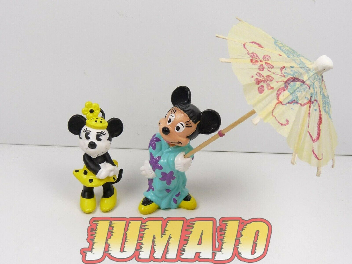 FIG73c lot 2 figurines PVC DISNEY BULLY 6cm : MICKEY mouse Mnnie chine + vintage