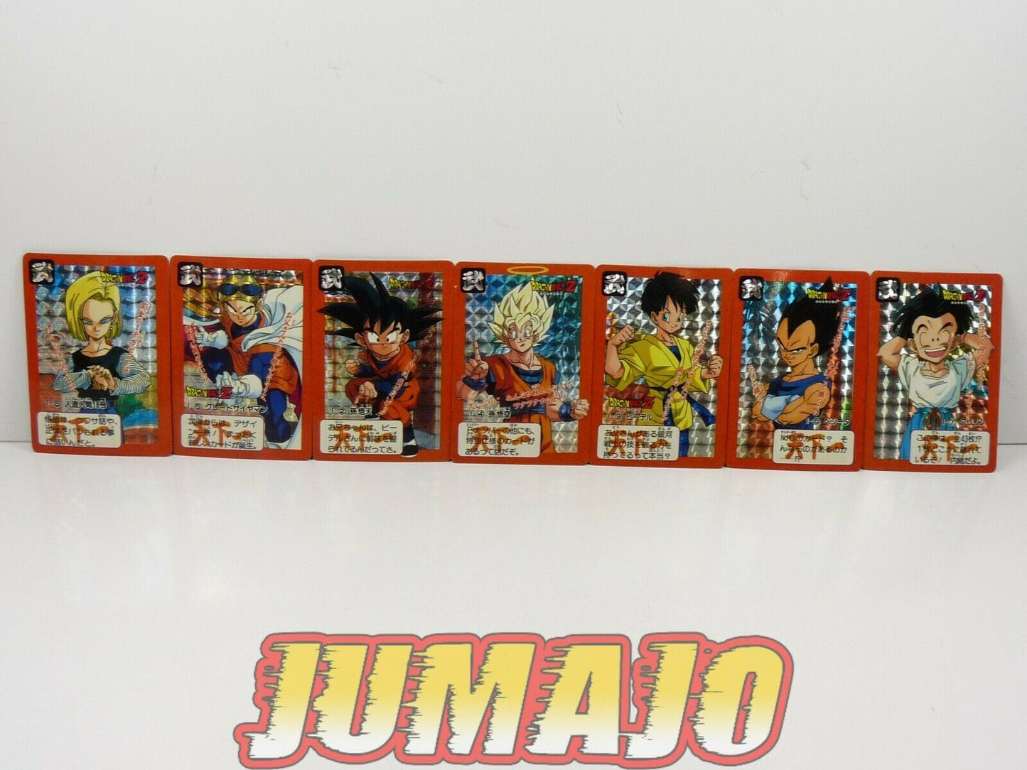 DBZ lot 7 cartes Dragon Ball Z : Vegeta goku gohan goten Krilin C-18 Videl