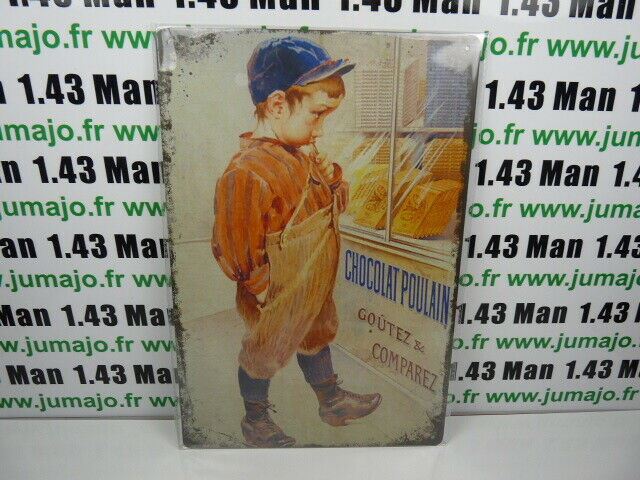 PA63 PLAQUES TOLEE vintage 20 X 30 cm : Pub Chocolat POULAIN