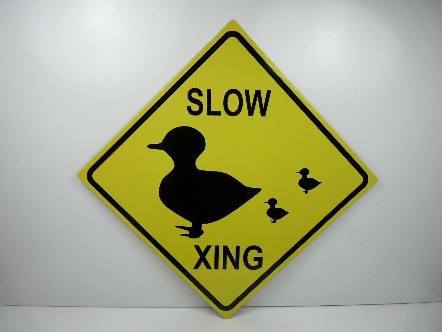 PA64 PLAQUES TOLEE vintage 25 X 25 cm : Panneau Slow Xing ( crossing )
