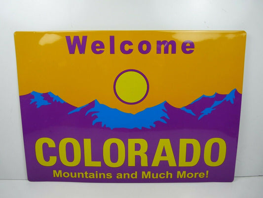 PB115 PLAQUE Panneau routier tolée 34 X 24 CM : Welcome Colorado