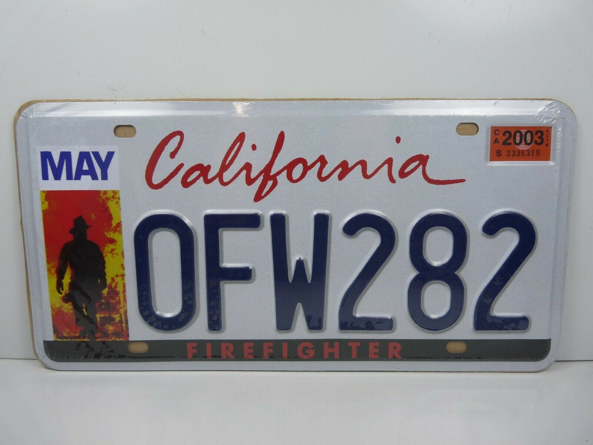 PA146 PLAQUE métal immatriculation AMERICAINE 15 X 30cm California firefighter