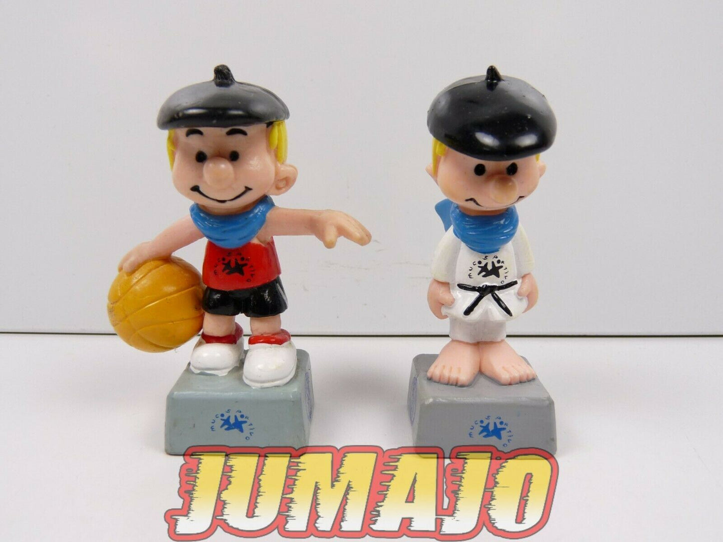 FIG10b 2 figurines PVC GB BENOIT BRISEFER Judo + Basket muco sportivo