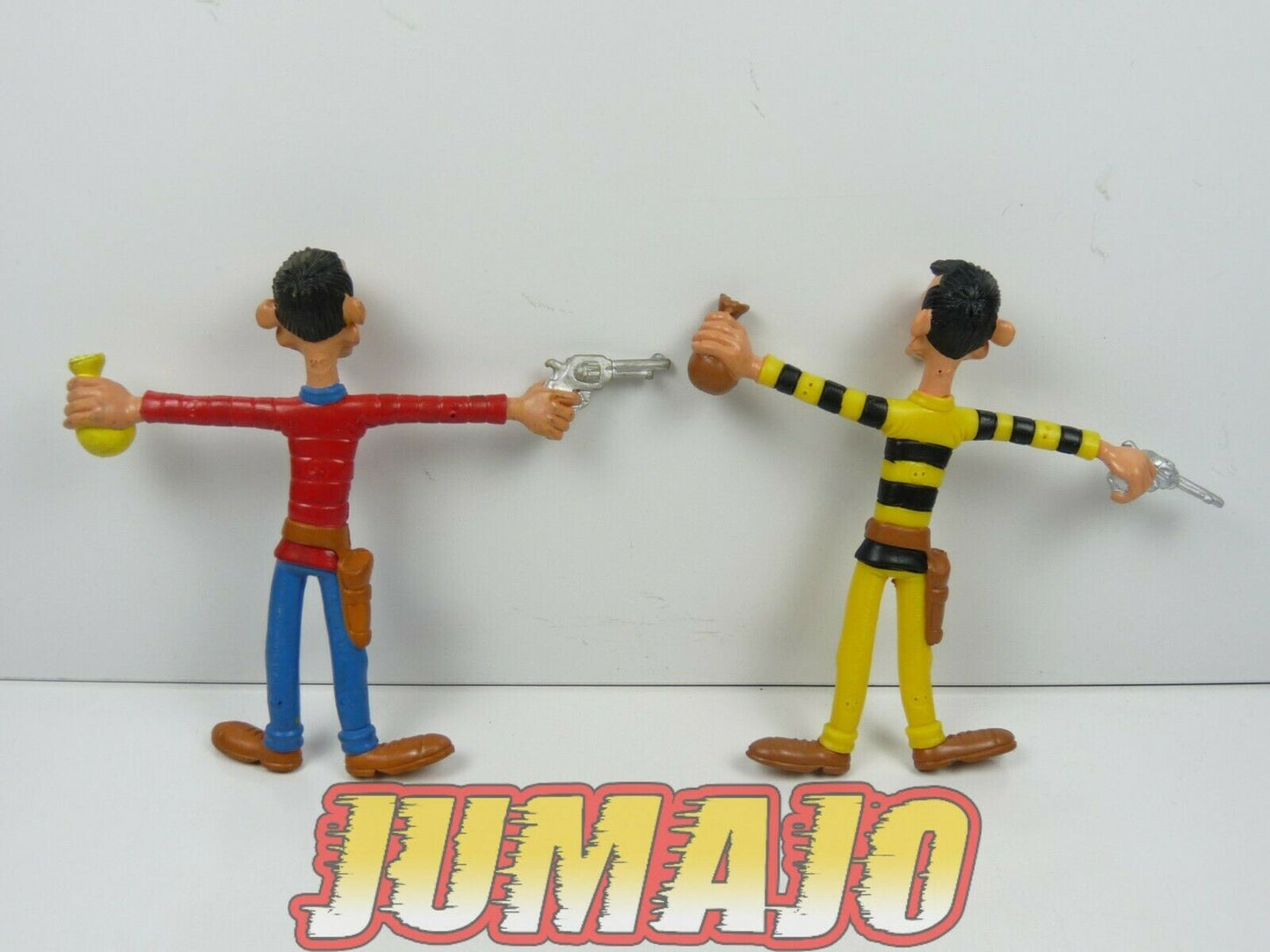 FIG10d lot 2 figurines PVC comics spain bendable LUCKY LUKE 12cm Dalton rouge