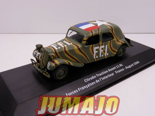 TRA19 Voitures Militaires 1/43 ALTAYA WW2 : CITROËN TRACTION Avant 11 BL F.F.I. 1944