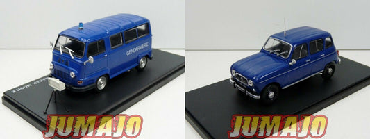 lot 2 Gendarmerie UTR11+R4L57  RENAULT 1/43 Estafette 800 Minicar + 4L