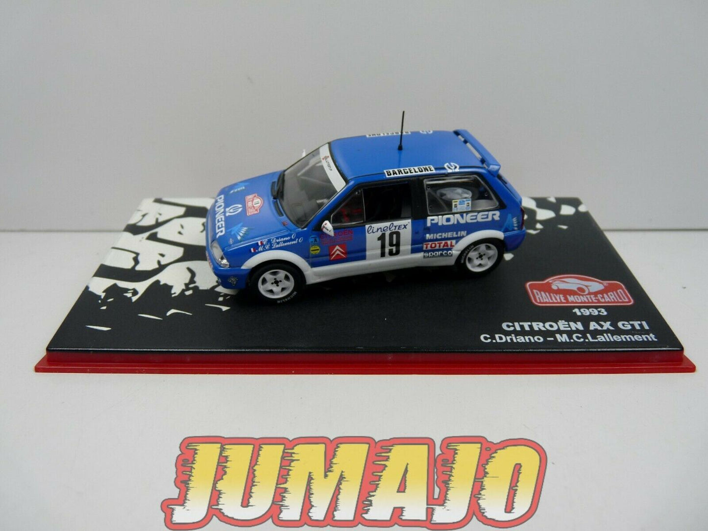 RMC122 Voiture 1/43 IXO Altaya Rallye Monte-Carlo CITROEN AX GTI 1993 #19 C.Driano