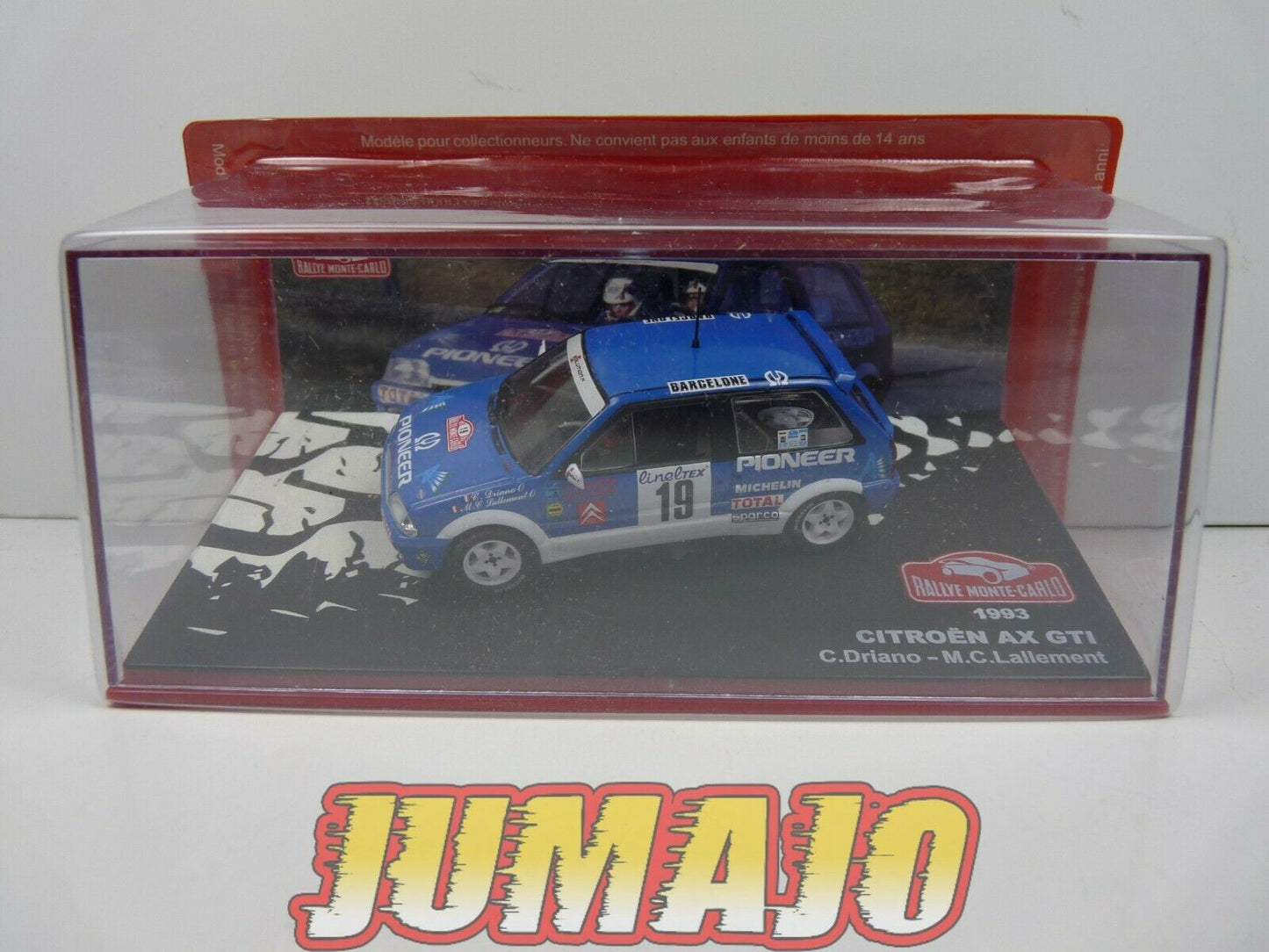 RMC122 Voiture 1/43 IXO Altaya Rallye Monte-Carlo CITROEN AX GTI 1993 #19 C.Driano