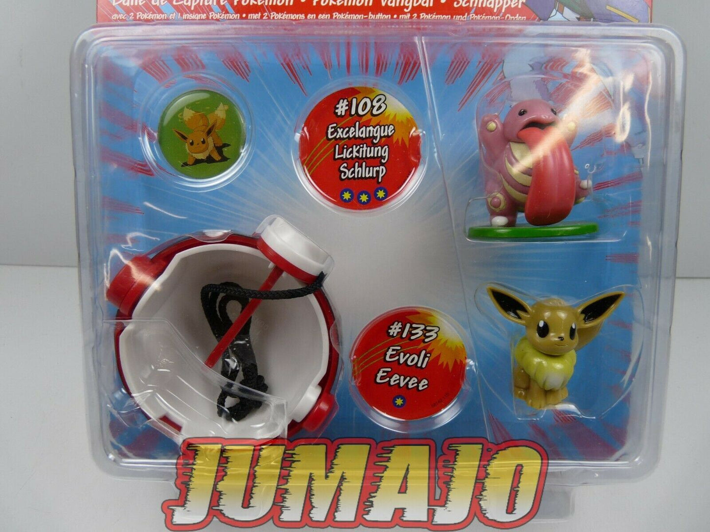 BLI38 2 Figurine Pokémon Battle Figures Excelangue #108 Evoli #133 Poké Ball