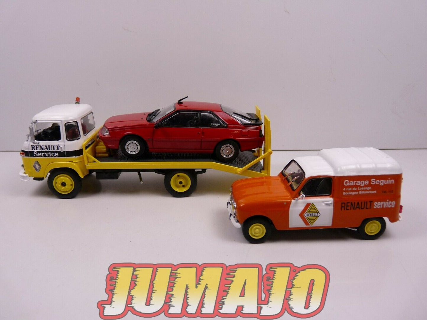 Diorama 1/43 SAVIEM SG4 Plateau + Renault FUEGO GTA Max R 4 Fourgonnette Service