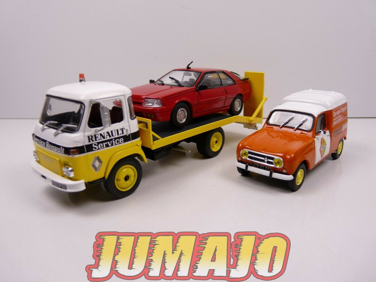 Diorama 1/43 SAVIEM SG4 Plateau + Renault FUEGO GTA Max R 4 Fourgonnette Service