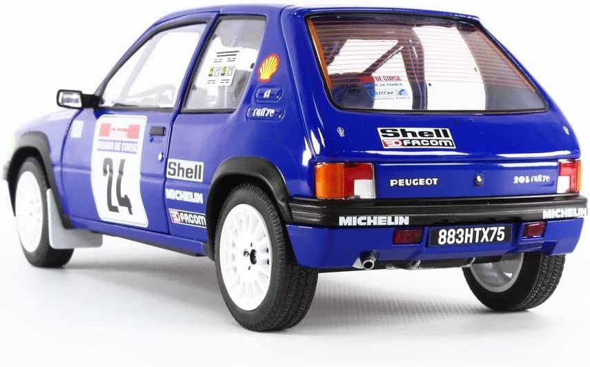 DH711 Voiture 1/18 SOLIDO : Peugeot 205 Tour de Corse 1990 #24 Boursier