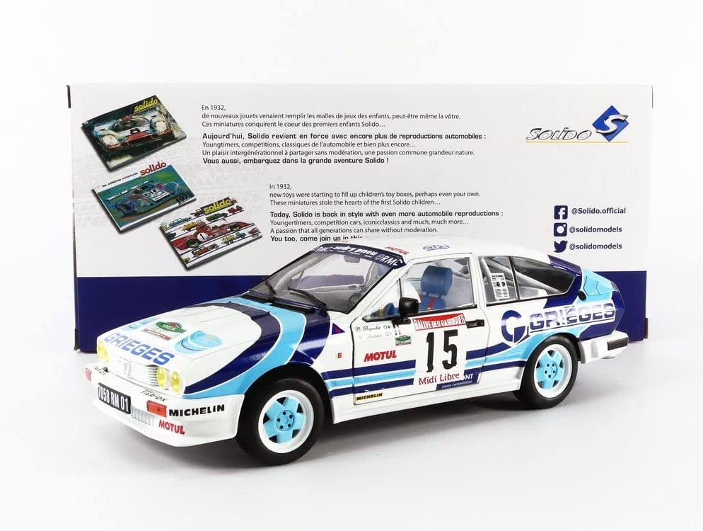 DH305 Voiture 1/18 SOLIDO : Alfa Romeo GTV6 Rallye des Garrigues 1986