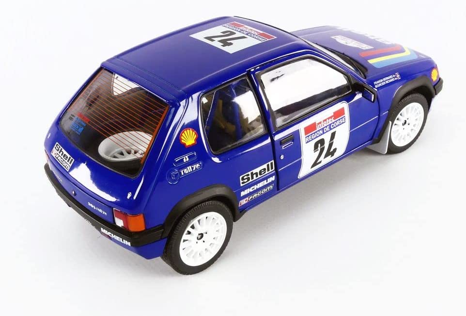 DH711 Voiture 1/18 SOLIDO : Peugeot 205 Tour de Corse 1990 #24 Boursier
