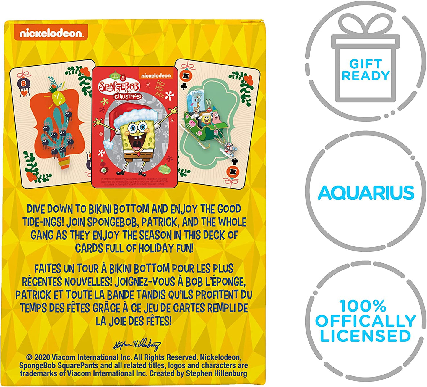 Jeu de Cartes Aquarius : Sponge Bob l'éponge Noël (Holidays)