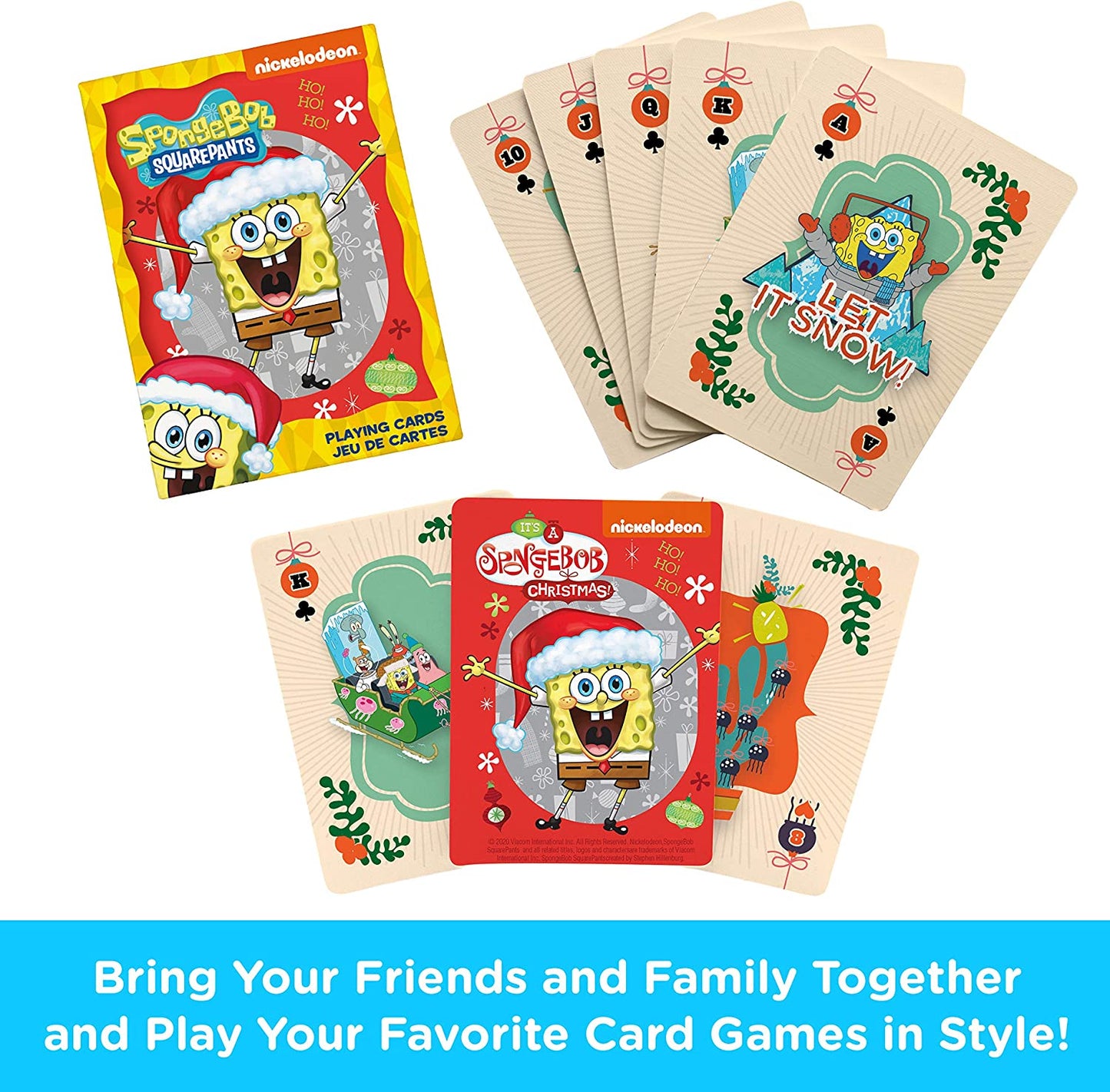 Jeu de Cartes Aquarius : Sponge Bob l'éponge Noël (Holidays)
