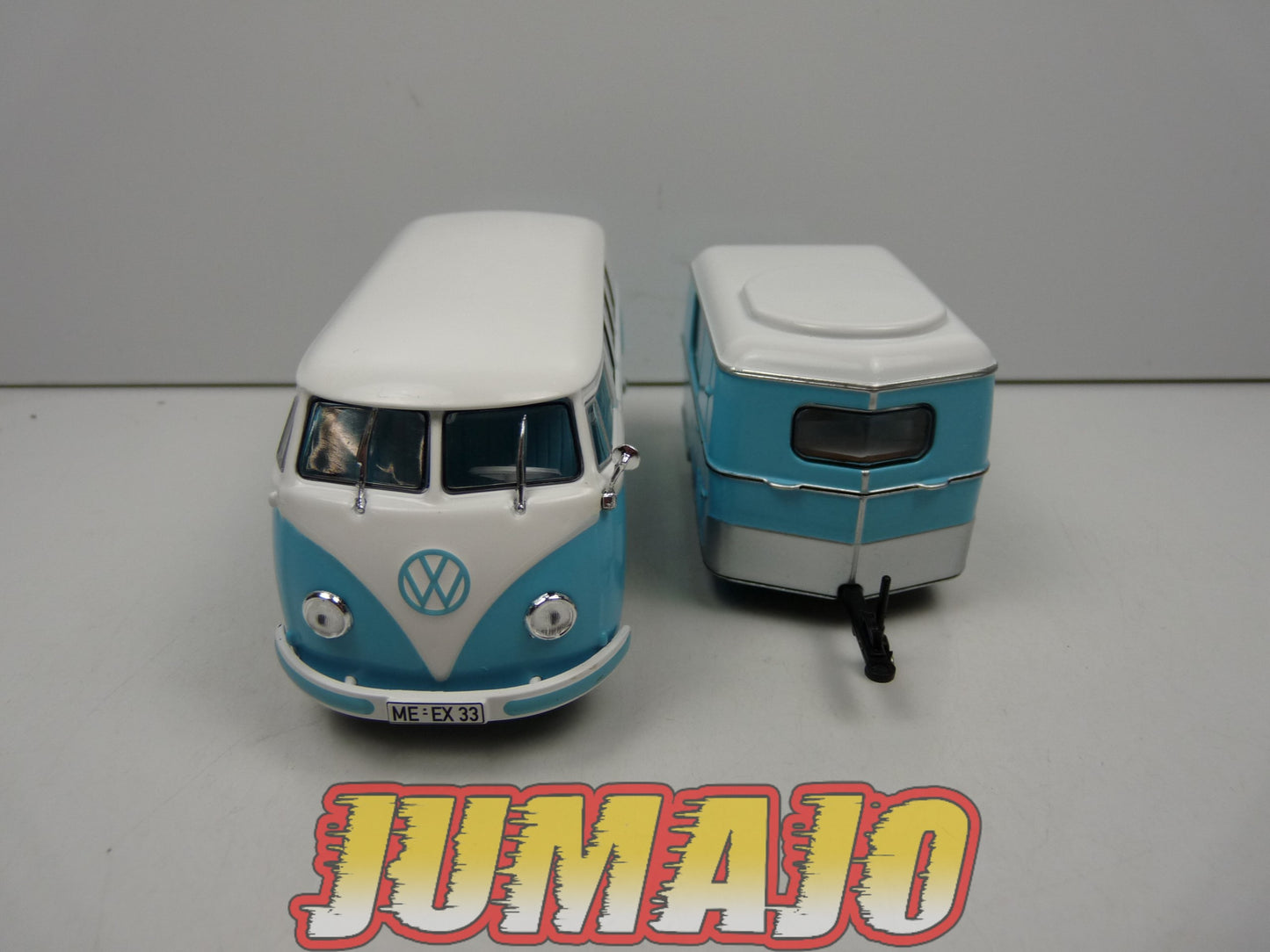 CCE204 1/43 camping cars hachettes IXO Cadeau : Volkswagen Kombi T1 + Caravane