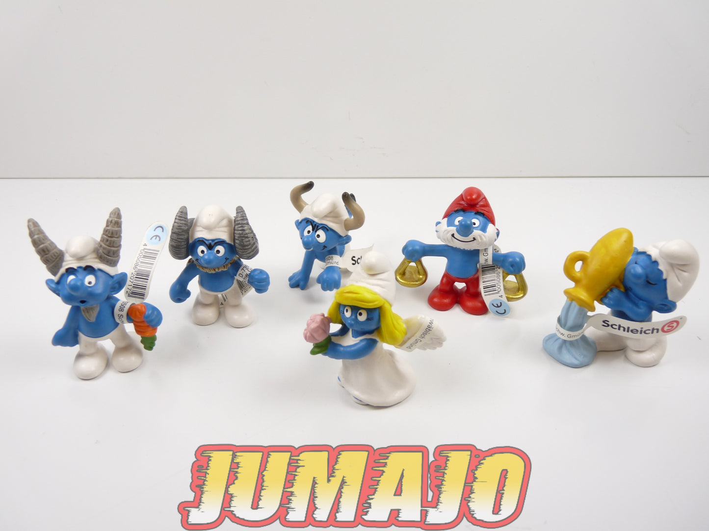 FIG101 lot de 6 figurines PVC Schleich Schtroumpf puffi schlump smurf ZODIAQUES