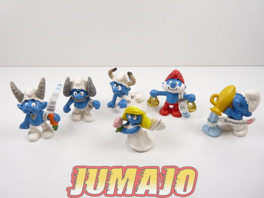 FIG101 lot de 6 figurines PVC Schleich Schtroumpf puffi schlump smurf ZODIAQUES