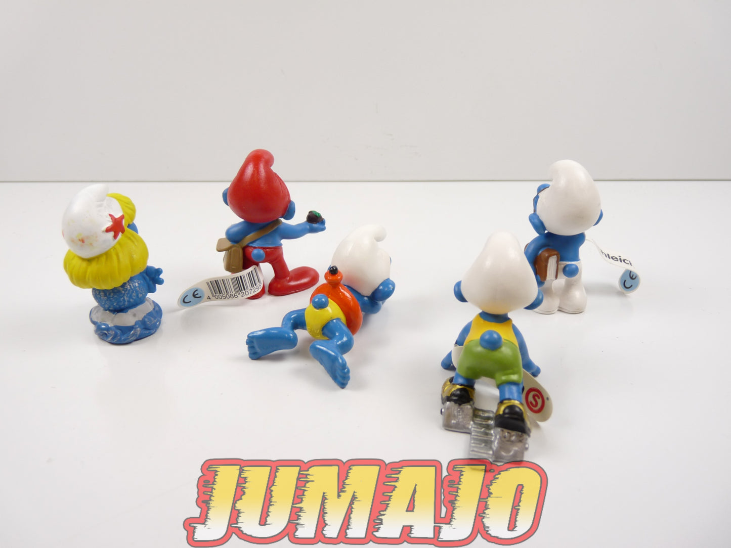 FIG104 lot de 5 figurines PVC Schleich Schtroumpf puffi schlump smurf SCHTROUMPF A LUNETTES NAGEUR SIRENE