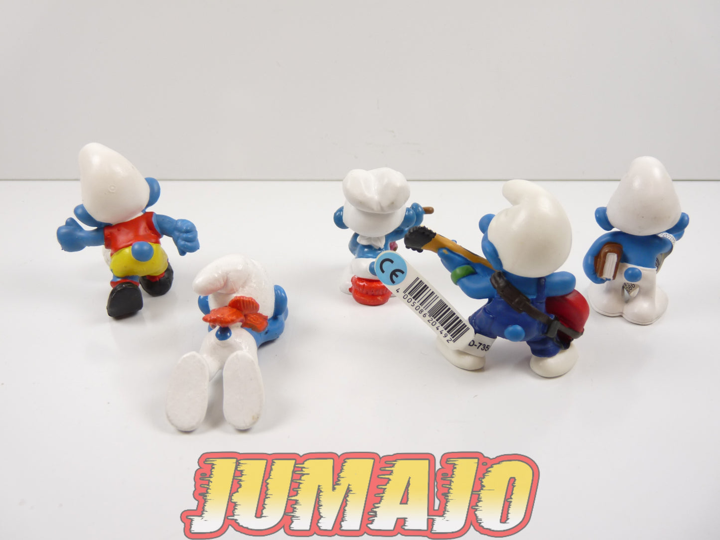 FIG107 lot de 5 figurines PVC Schleich Schtroumpf schlump smurf SCHTROUMPF A LUNETTES LUGE PATISSIER