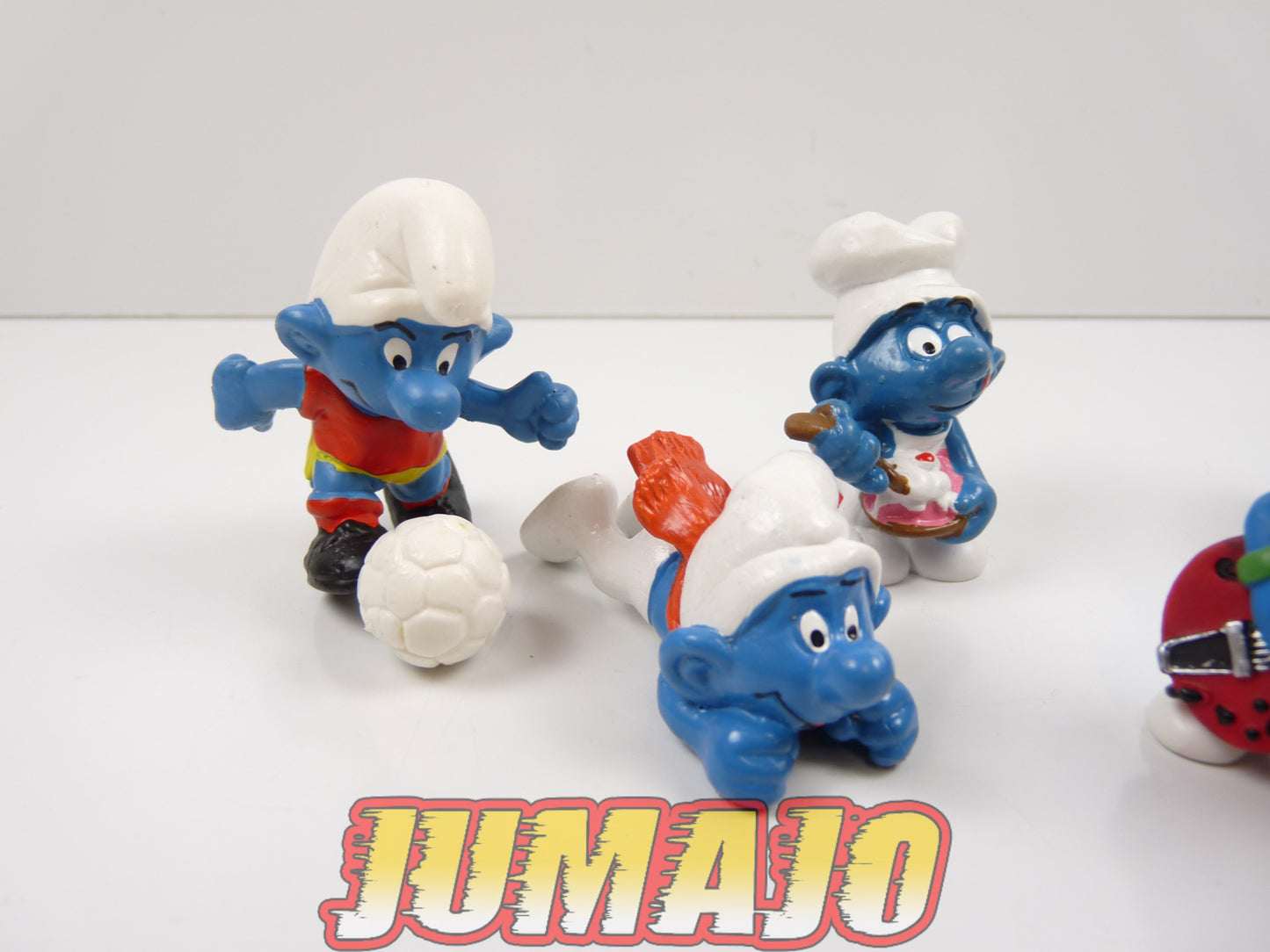 FIG107 lot de 5 figurines PVC Schleich Schtroumpf schlump smurf SCHTROUMPF A LUNETTES LUGE PATISSIER