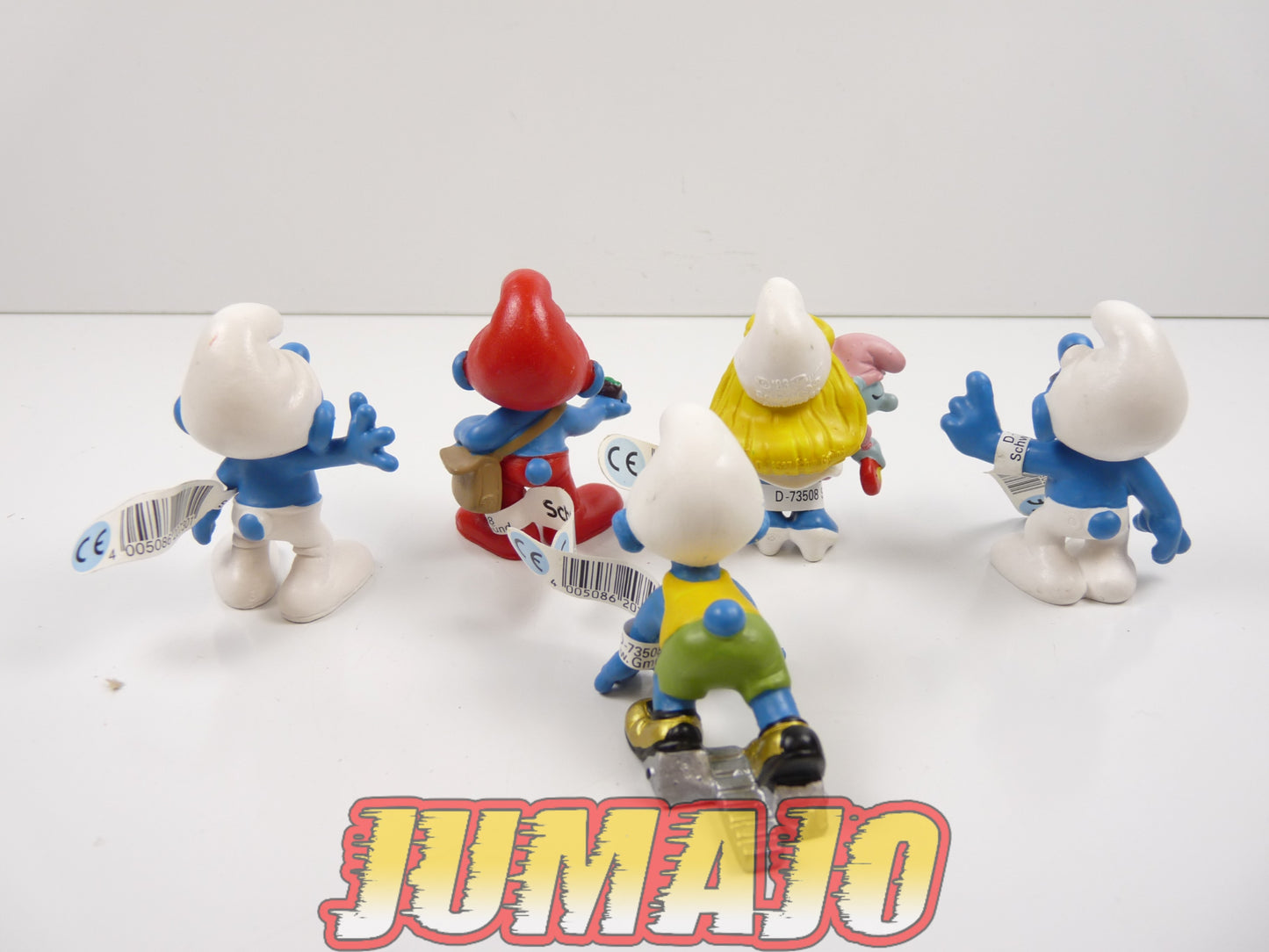 FIG108 lot de 5 figurines PVC Schleich Schtroumpf schlump smurf GRAND SCHTROUMPF SCHTROUMPFETTE BEBE