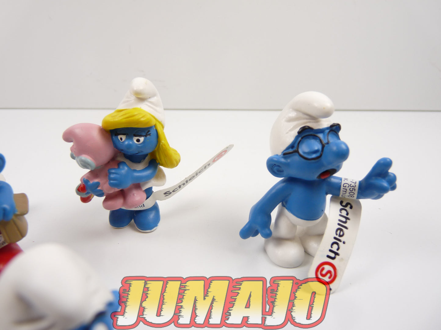 FIG108 lot de 5 figurines PVC Schleich Schtroumpf schlump smurf GRAND SCHTROUMPF SCHTROUMPFETTE BEBE