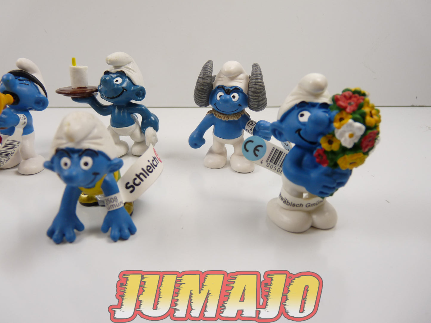 FIG111 lot de 6 figurines PVC Schleich Schtroumpf puffi schlump smurf SCHTROUMPF FARCEUR FLEURS ZODIAQUE