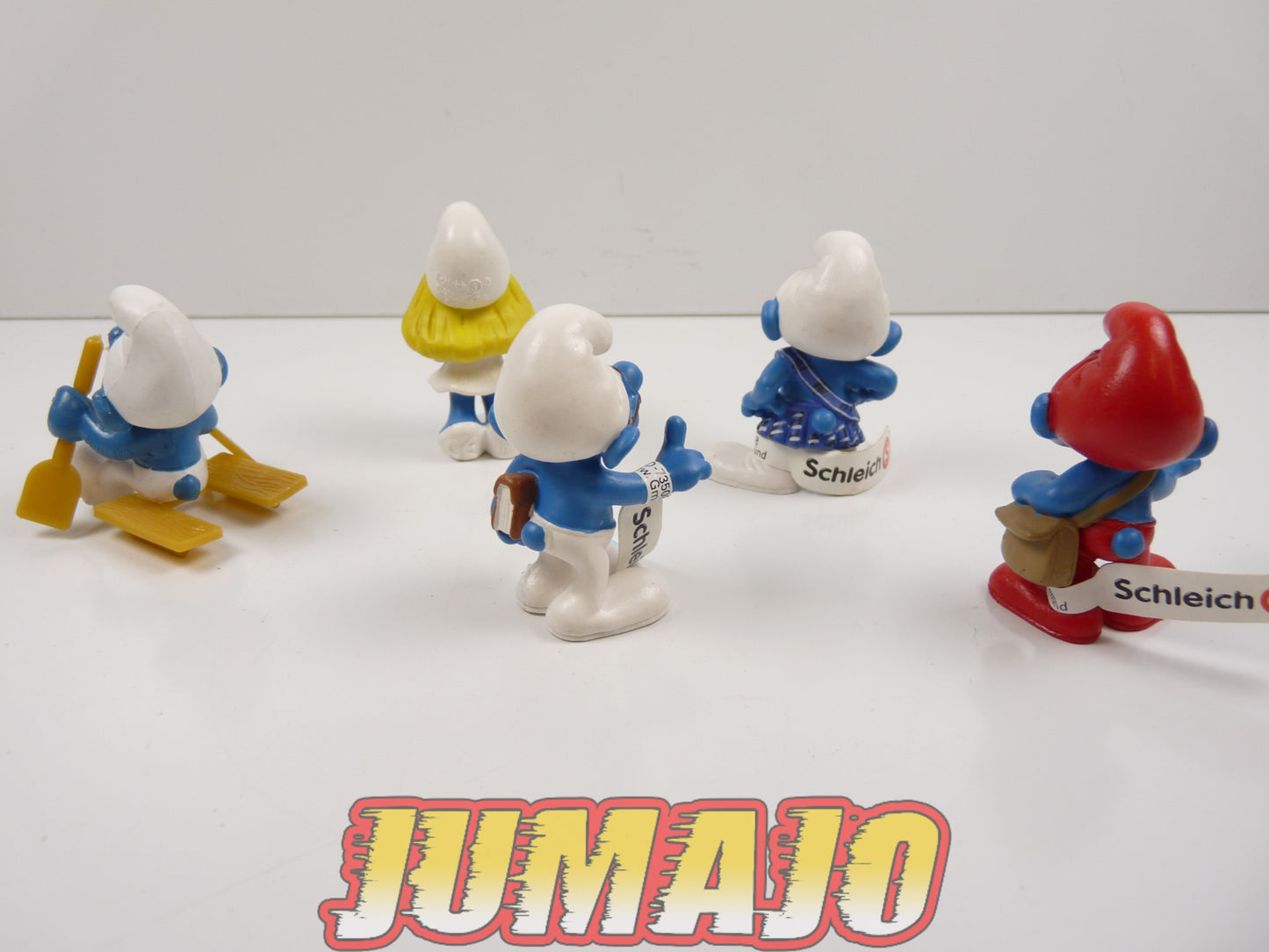 FIG112 lot de 5 figurines PVC Schleich Schtroumpf schlump smurf GRAND SCHTROUMPF SCHTROUMPF A LUNETTES ECOSSAIS