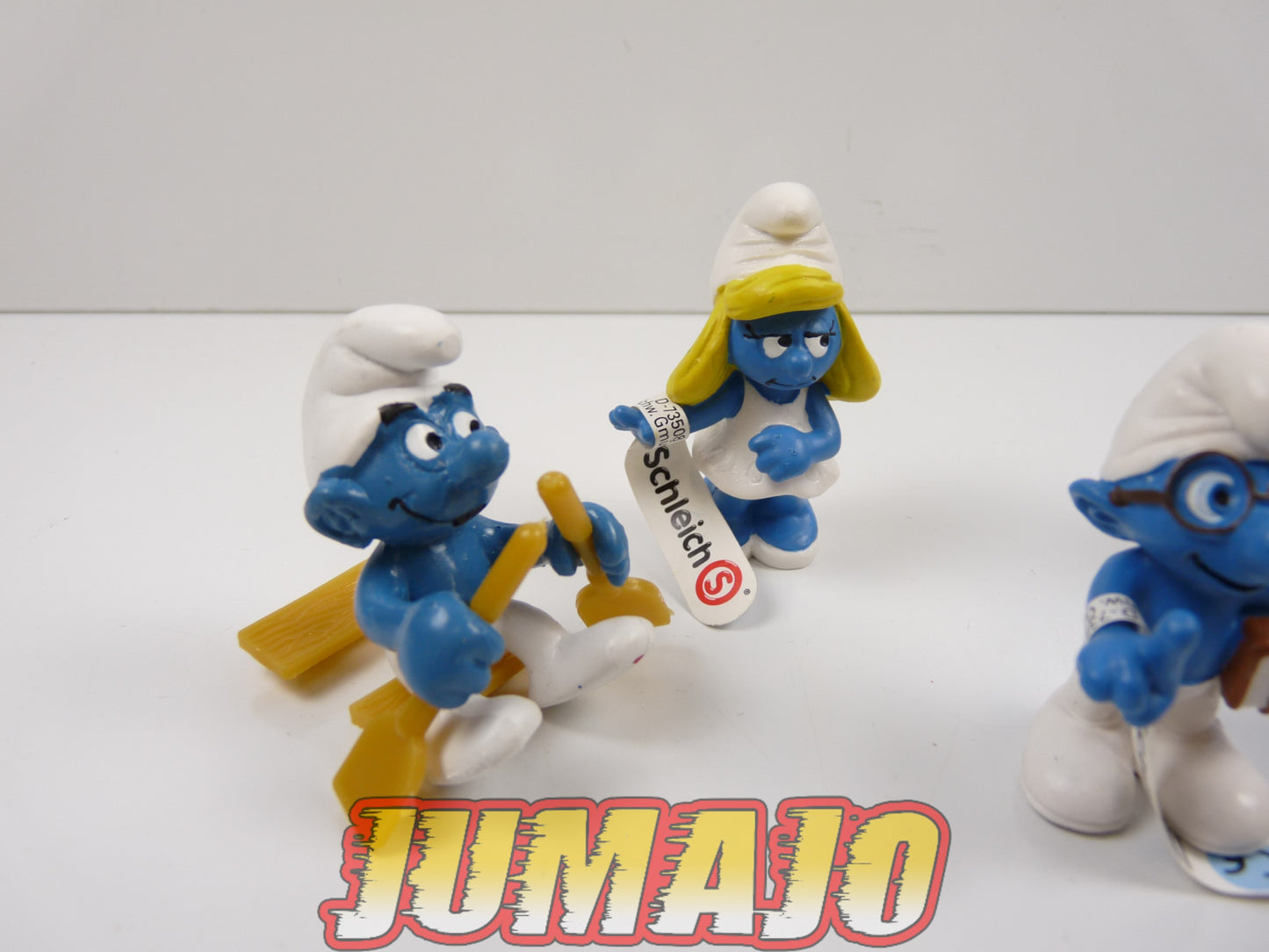 FIG112 lot de 5 figurines PVC Schleich Schtroumpf schlump smurf GRAND SCHTROUMPF SCHTROUMPF A LUNETTES ECOSSAIS