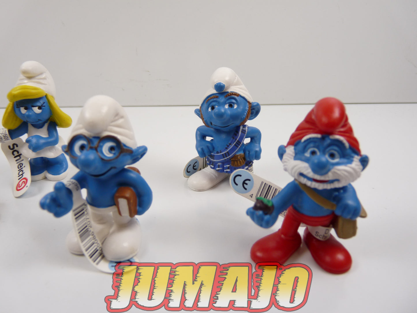 FIG112 lot de 5 figurines PVC Schleich Schtroumpf schlump smurf GRAND SCHTROUMPF SCHTROUMPF A LUNETTES ECOSSAIS