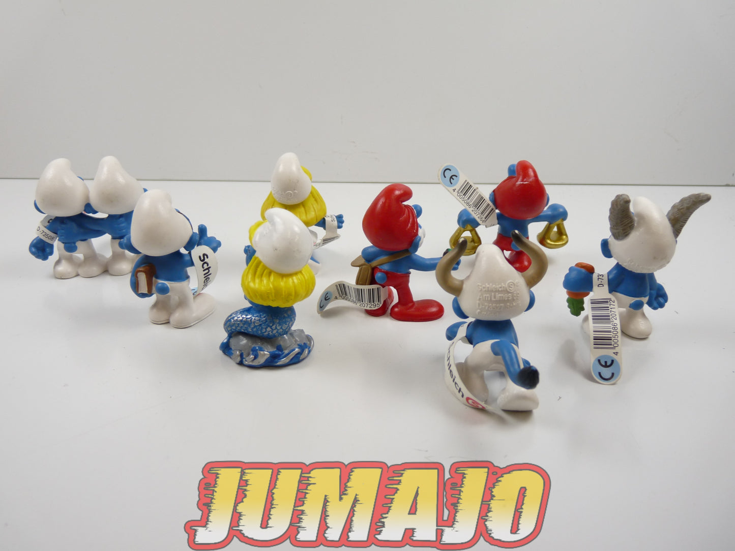 FIG114 lot de 8 figurines PVC Schleich Schtroumpf schlump smurf Schtroumpfette SIRENE GRAND SCHTROUMPF ZODIAQUE