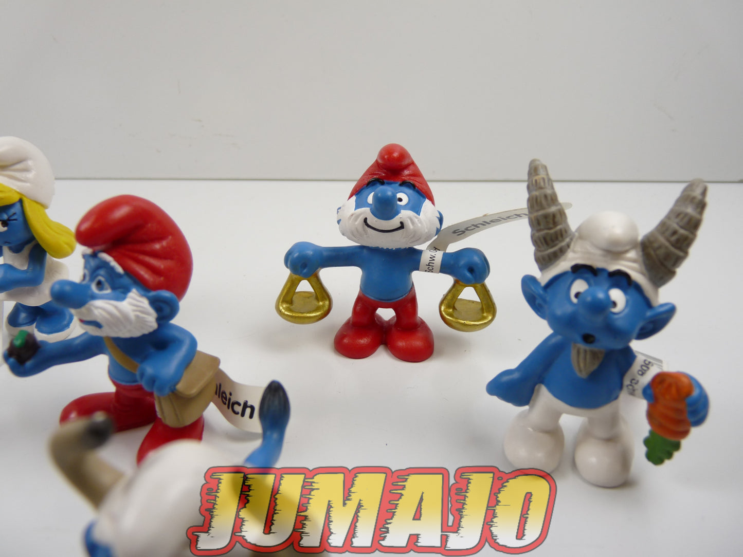 FIG114 lot de 8 figurines PVC Schleich Schtroumpf schlump smurf Schtroumpfette SIRENE GRAND SCHTROUMPF ZODIAQUE