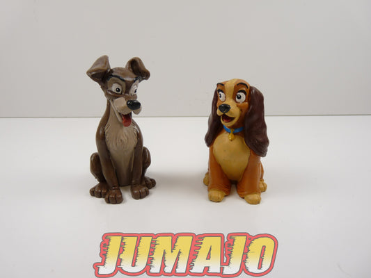 FIG117 lot de 2 figurines PVC 7/8cm Disney : LA BELLE ET LE CLOCHARD