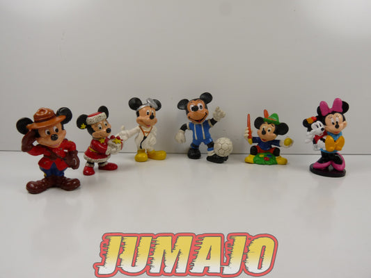 FIG22 lot 6 figurines PVC COMICS SPAIN/DISNEY BULLY 6cm : Mickey football, peintre, docteur, Minnie