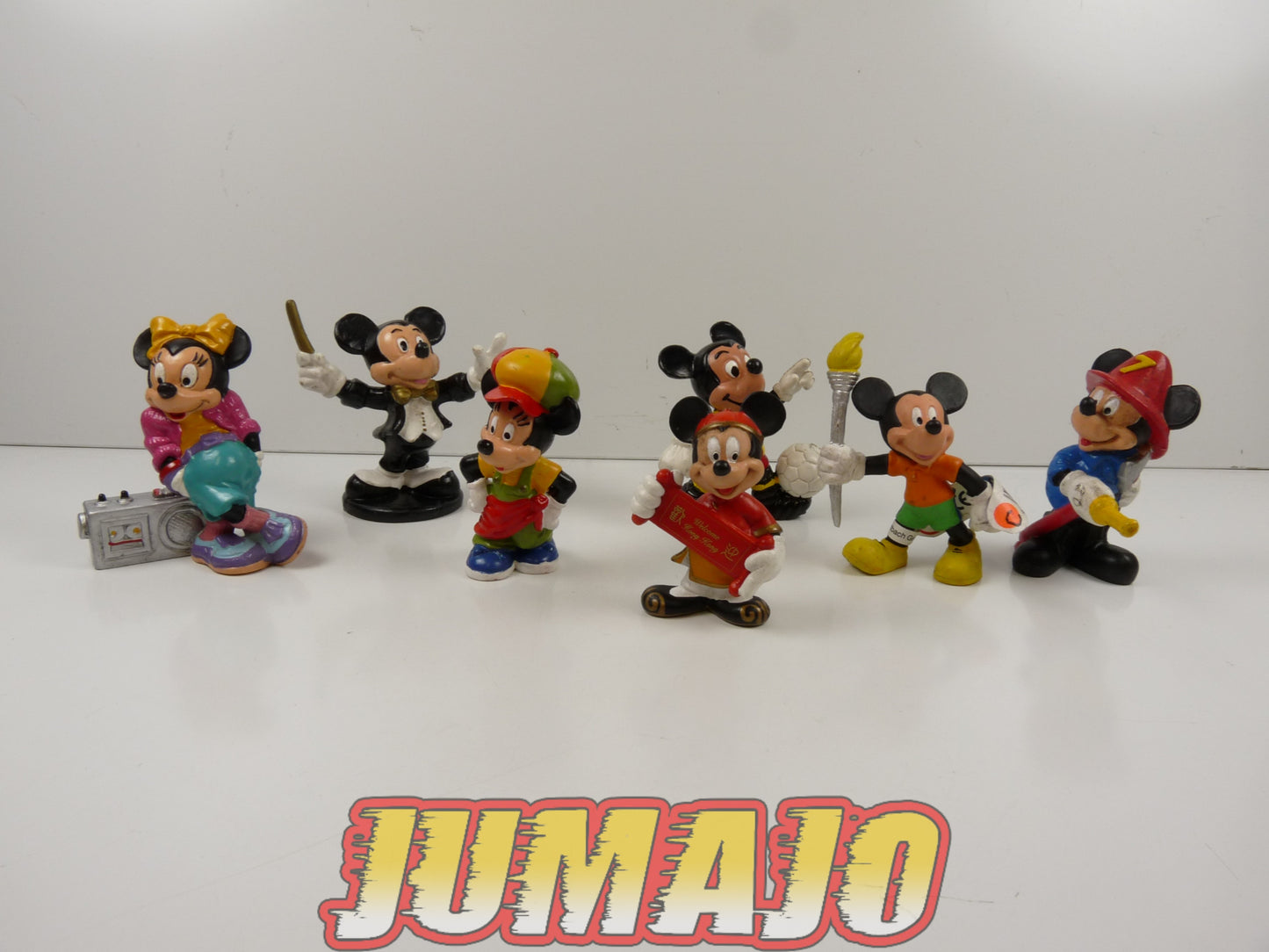 FIG34 lot 7 figurines PVC COMICS SPAIN/DISNEY BULLY 6cm : Mickey football, pompier, Chine Minnie