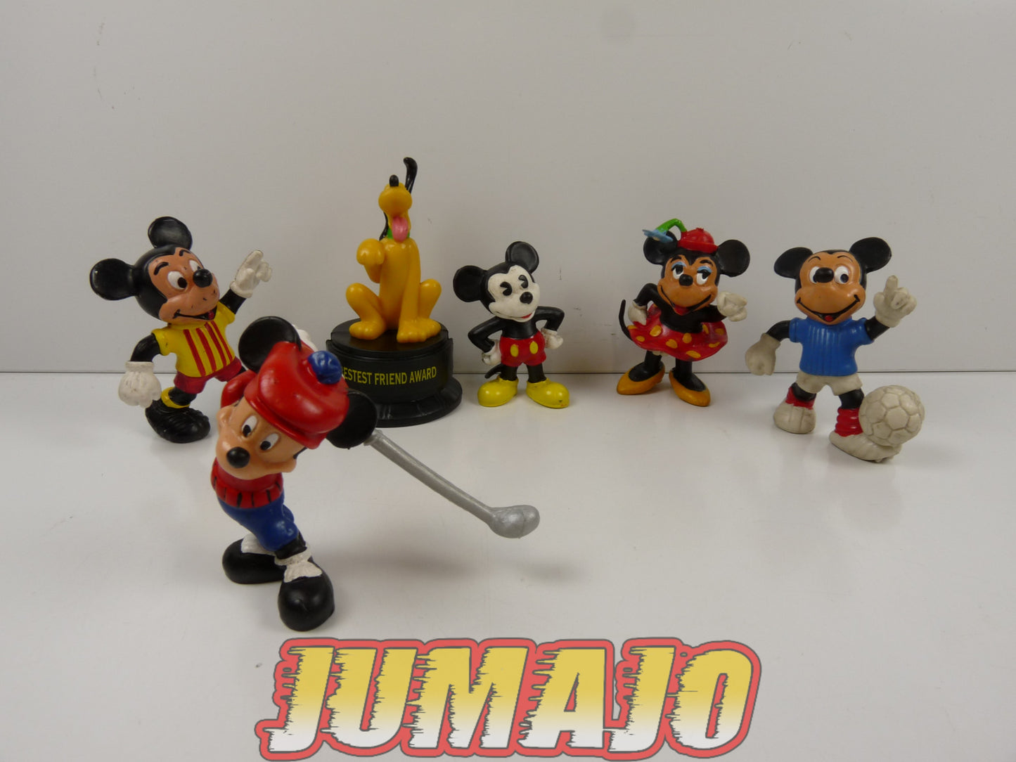 FIG39 lot 6 figurines PVC COMICS SPAIN/DISNEY BULLY 6cm : Mickey football, Minnie, Pluto